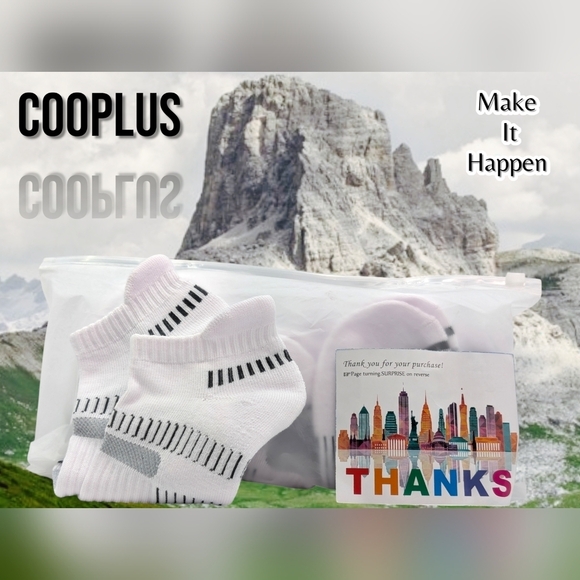 NWT Cooplus Men's Cushioned Ankle Socks - White and Grey Size 7-13 Unisex - Picture 1 of 14